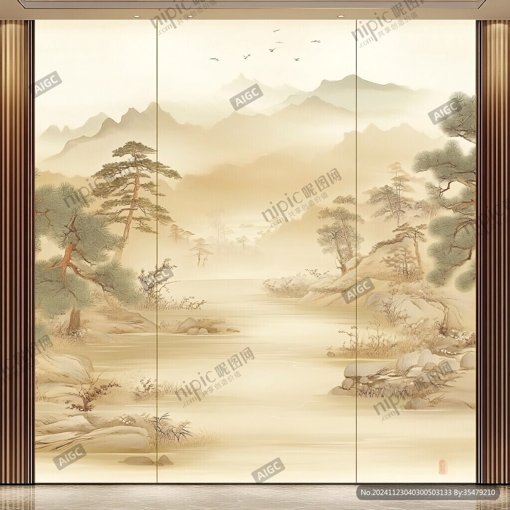 高端移门屏风装饰画