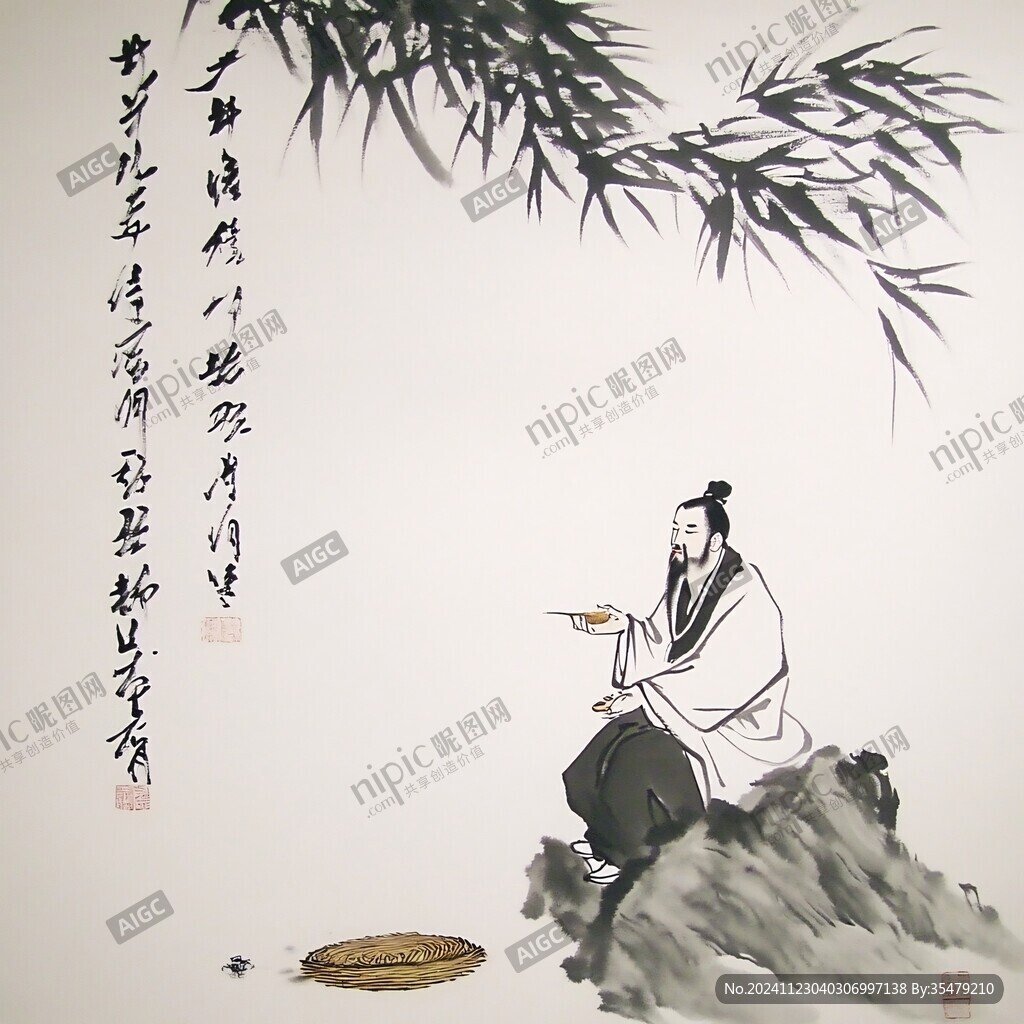 竹林品茗图