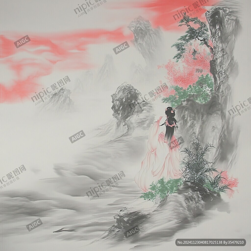 古风人像水墨山水
