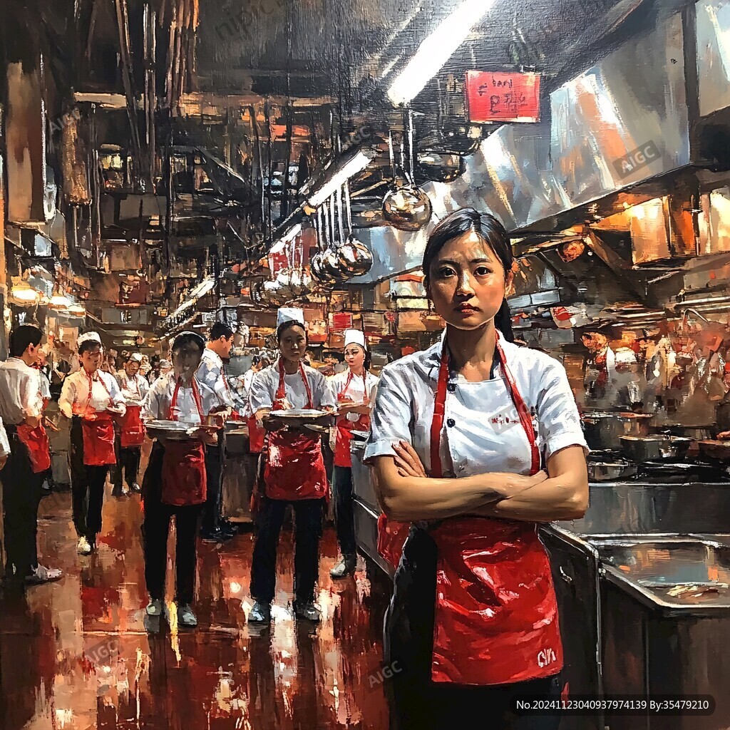 后厨下班场景