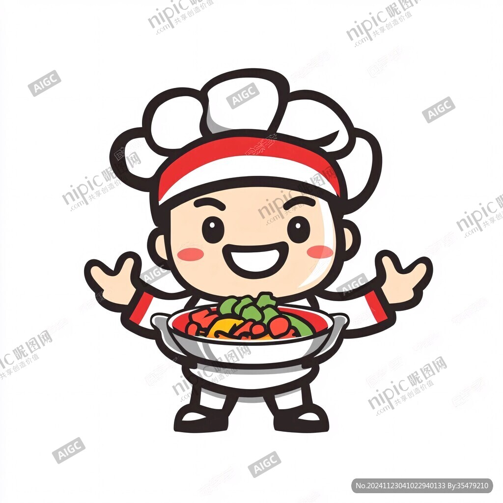 卡通男性厨师点赞头像
