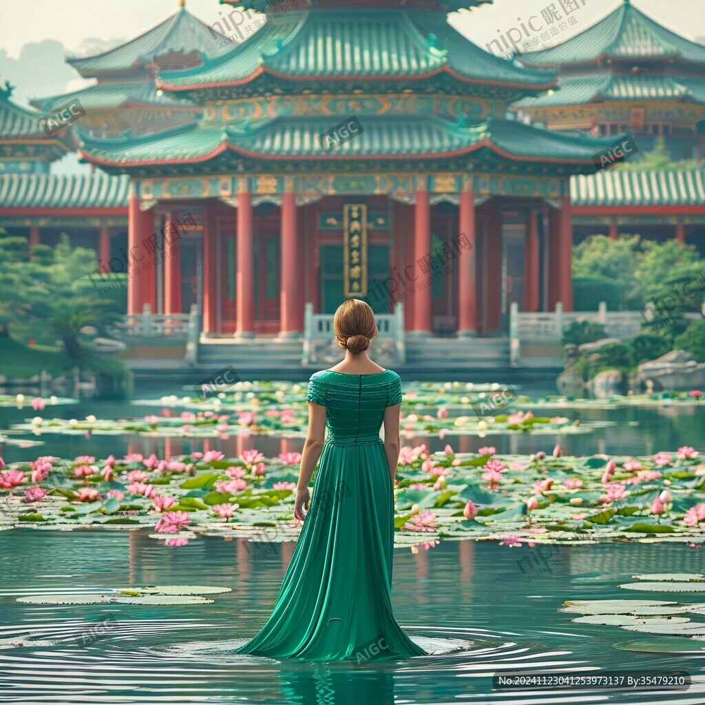 背后荷花