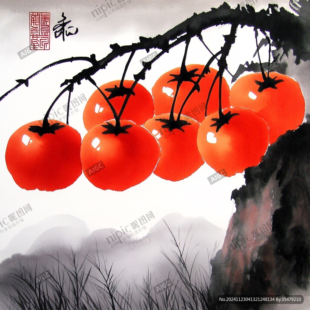 西红柿墙画