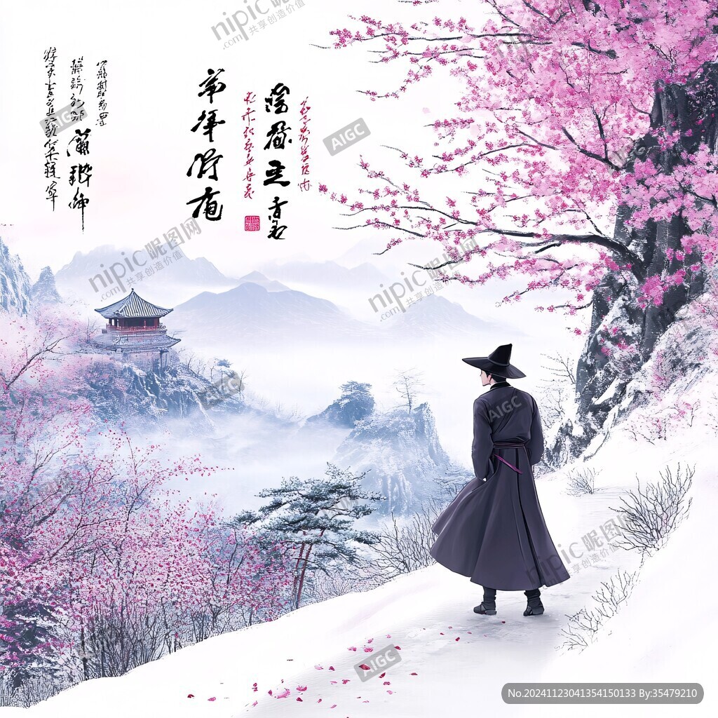 踏雪寻梅挂画