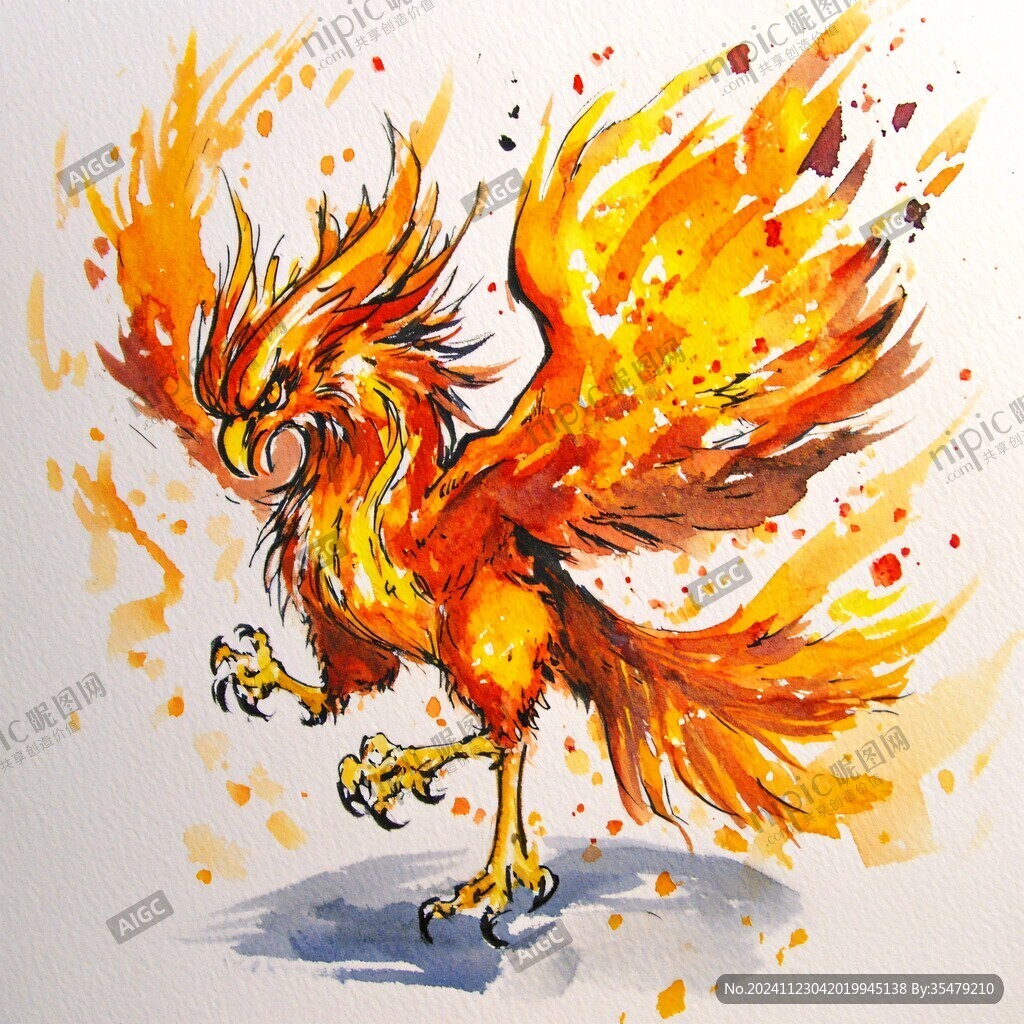 火凤凰插画