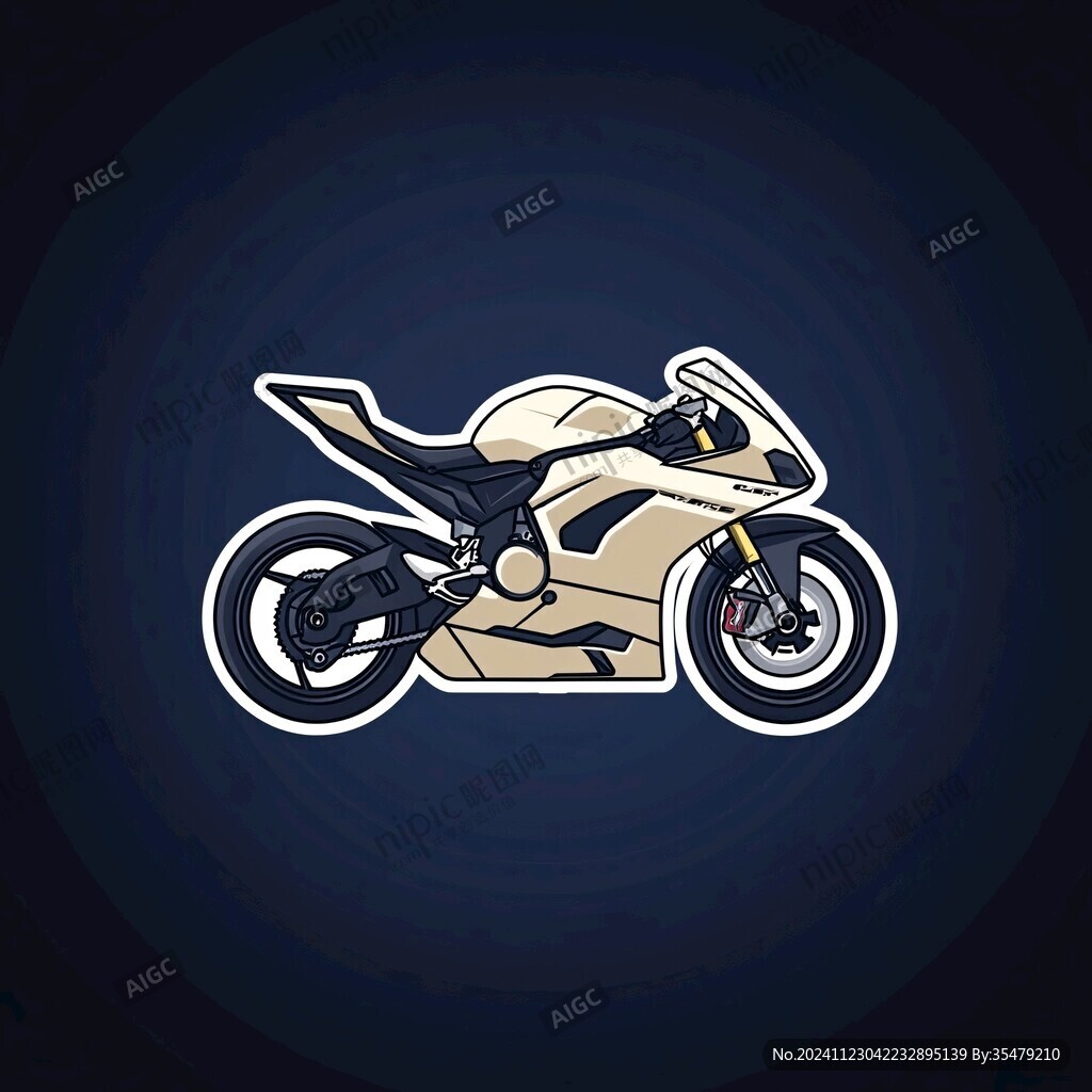 手绘摩托车
