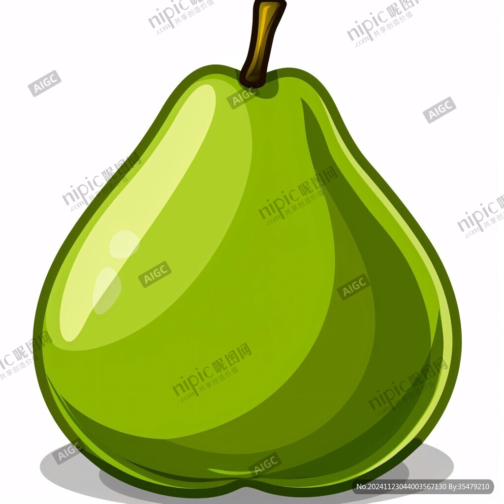 绿色卡通青梨