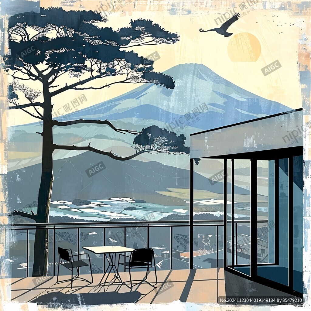 电脑画酒店画意境画书