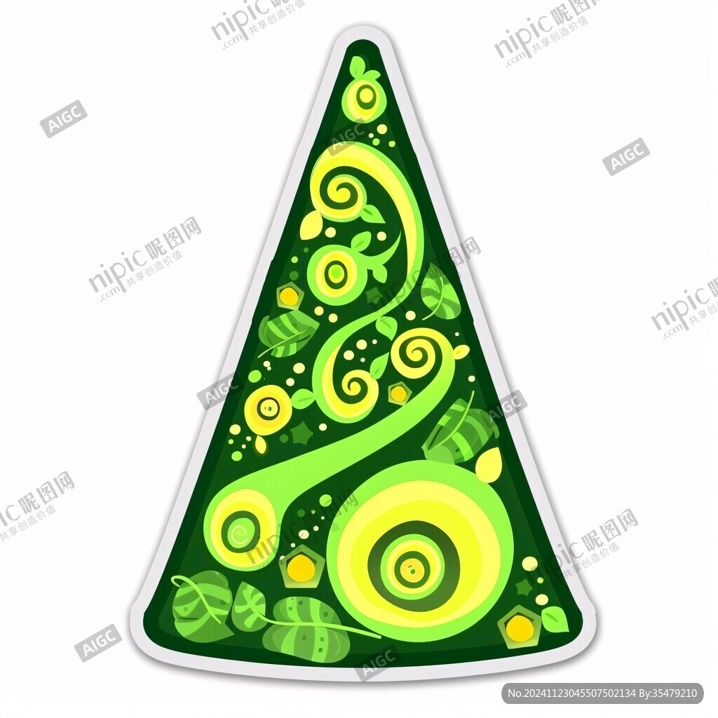 卡通树标签贴纸