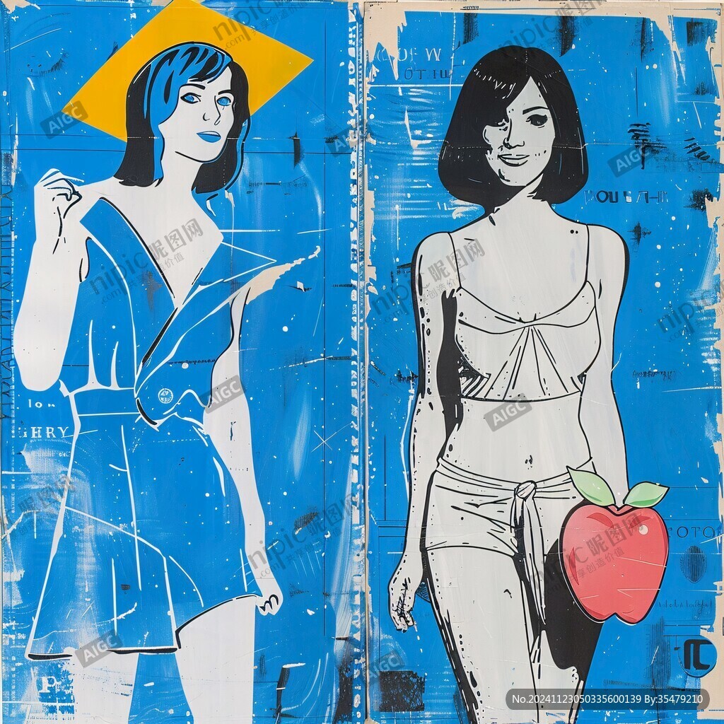 美女插画对比
