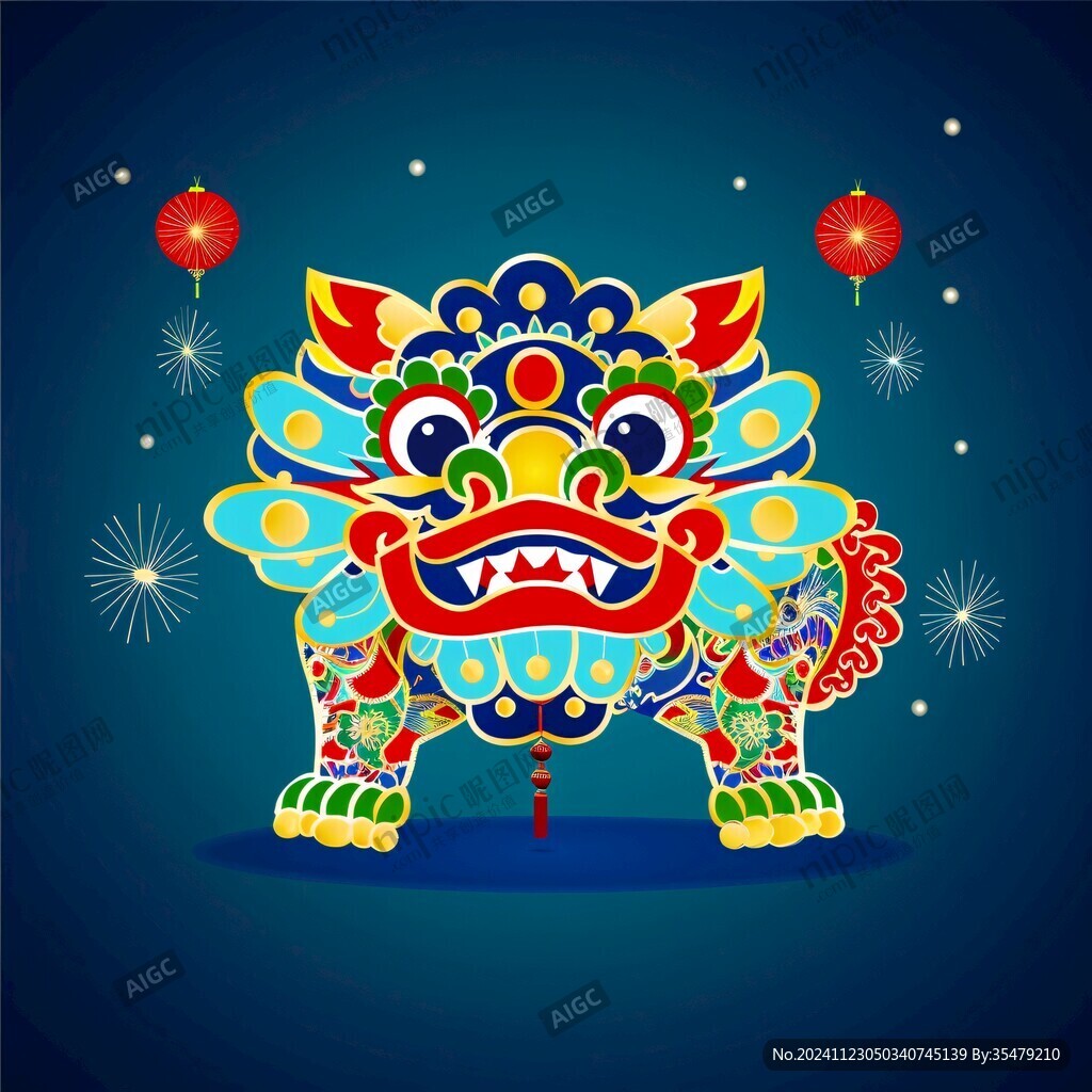 舞狮扁平化设计