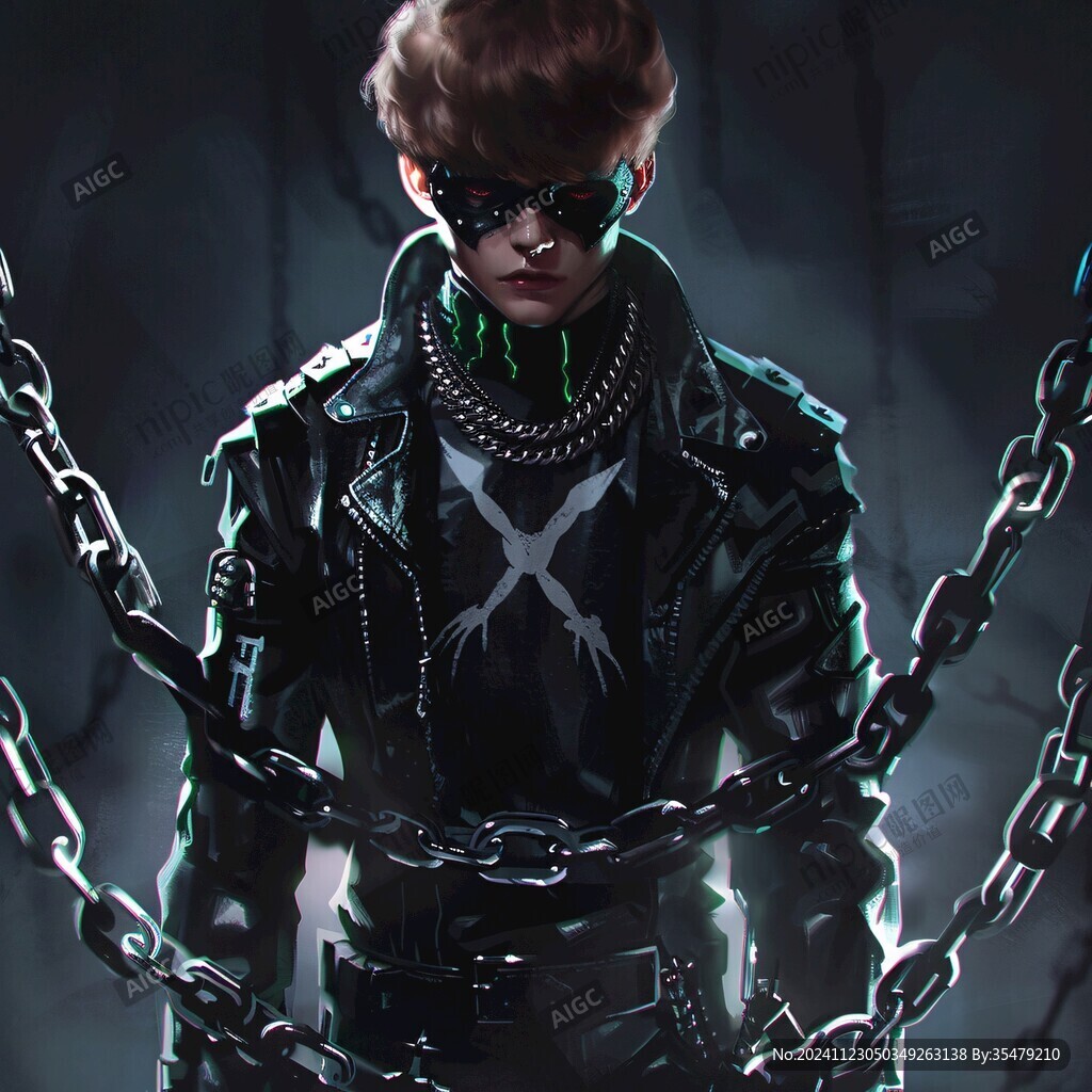 潮流酷帅颓废插画