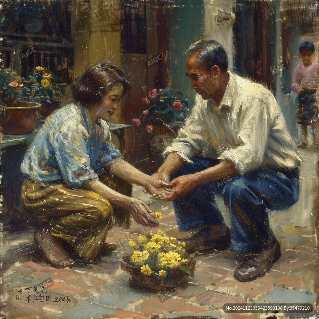 生活场景油画