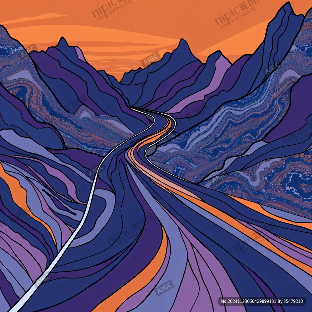 线条山路