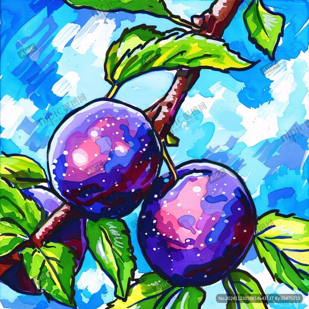 西梅果包装插画