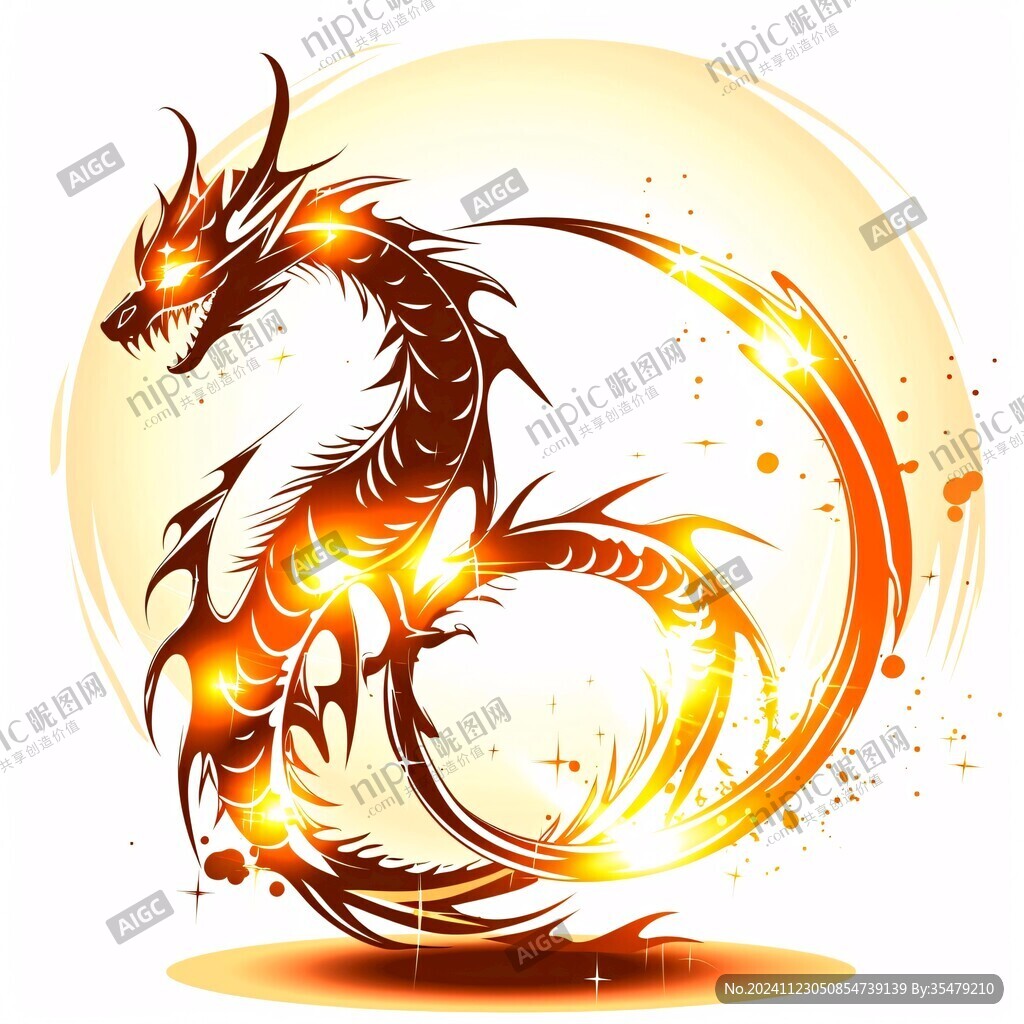 圆形龙插画