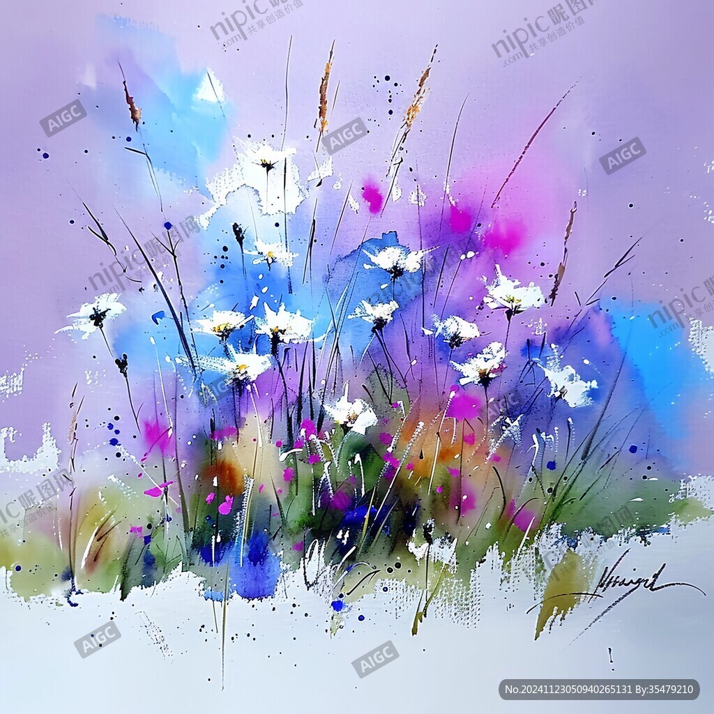 花草抽象画