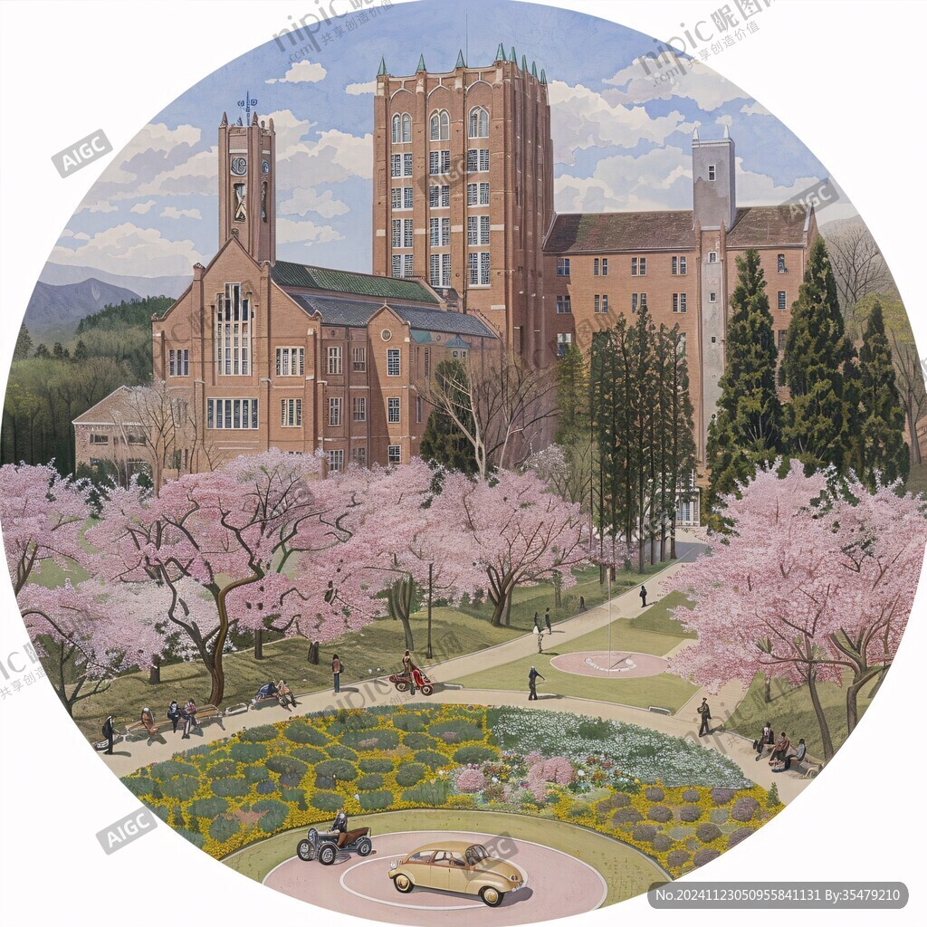 普林斯顿大学旅游插画