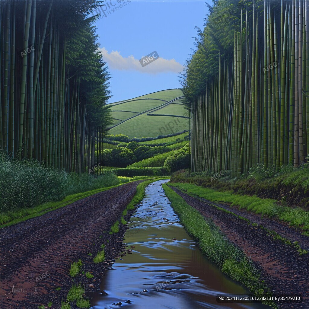 竹林立体画