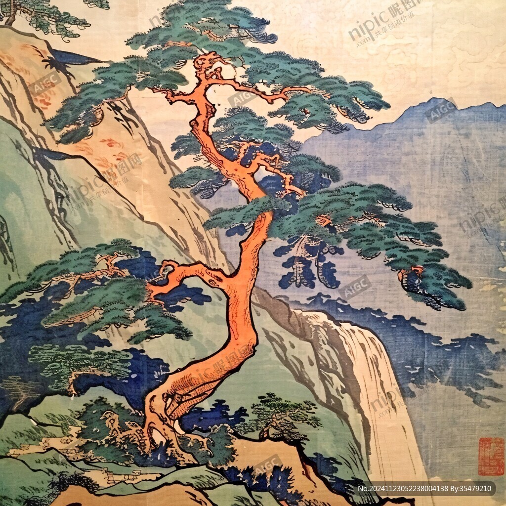 古画松树