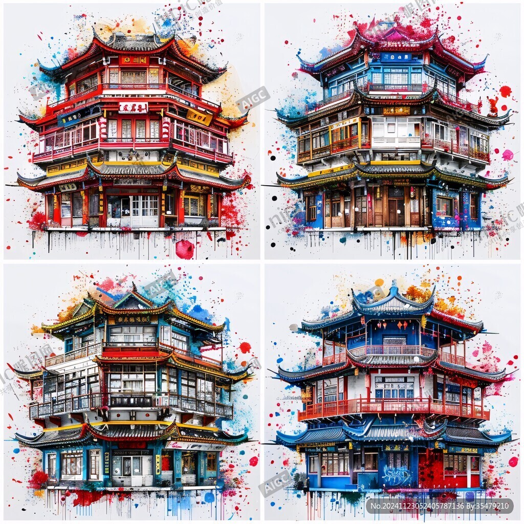 华东水彩华东建筑素材