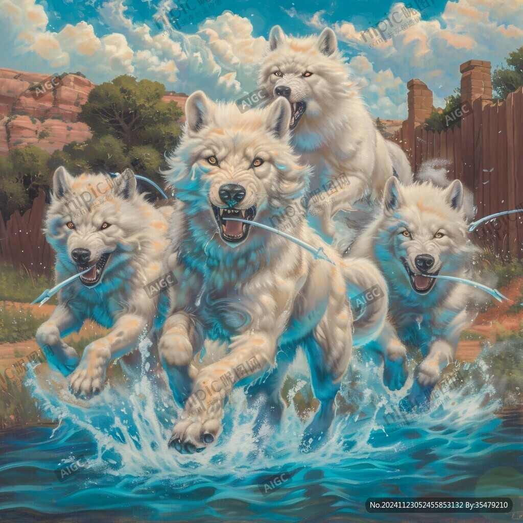 欧式动物油画