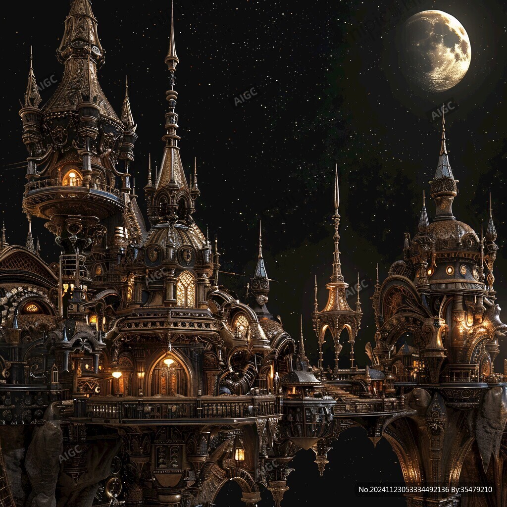 奇幻城堡夜景
