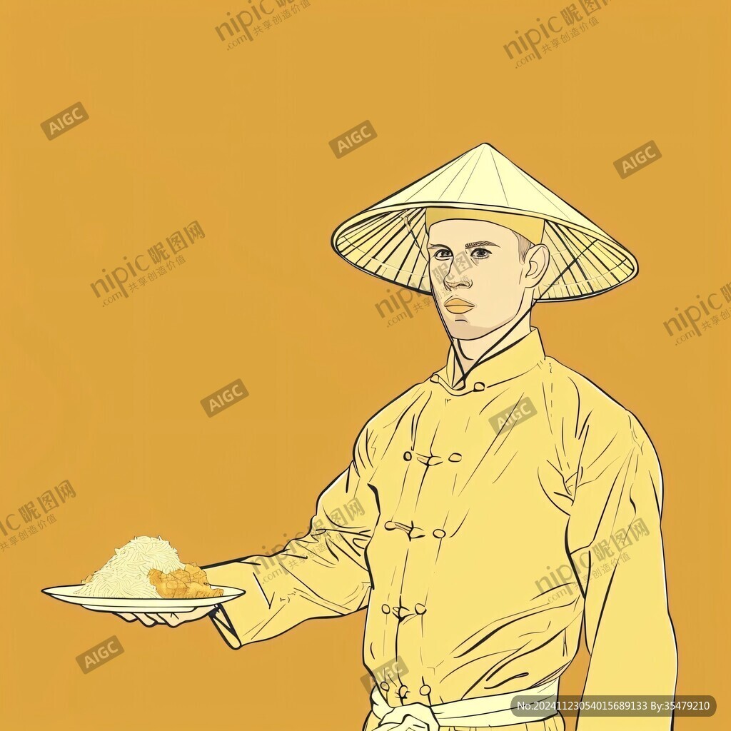 粤菜人物插画