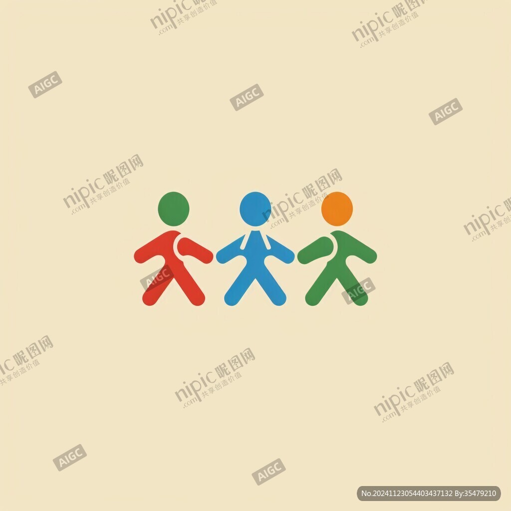 彩虹色小人logo