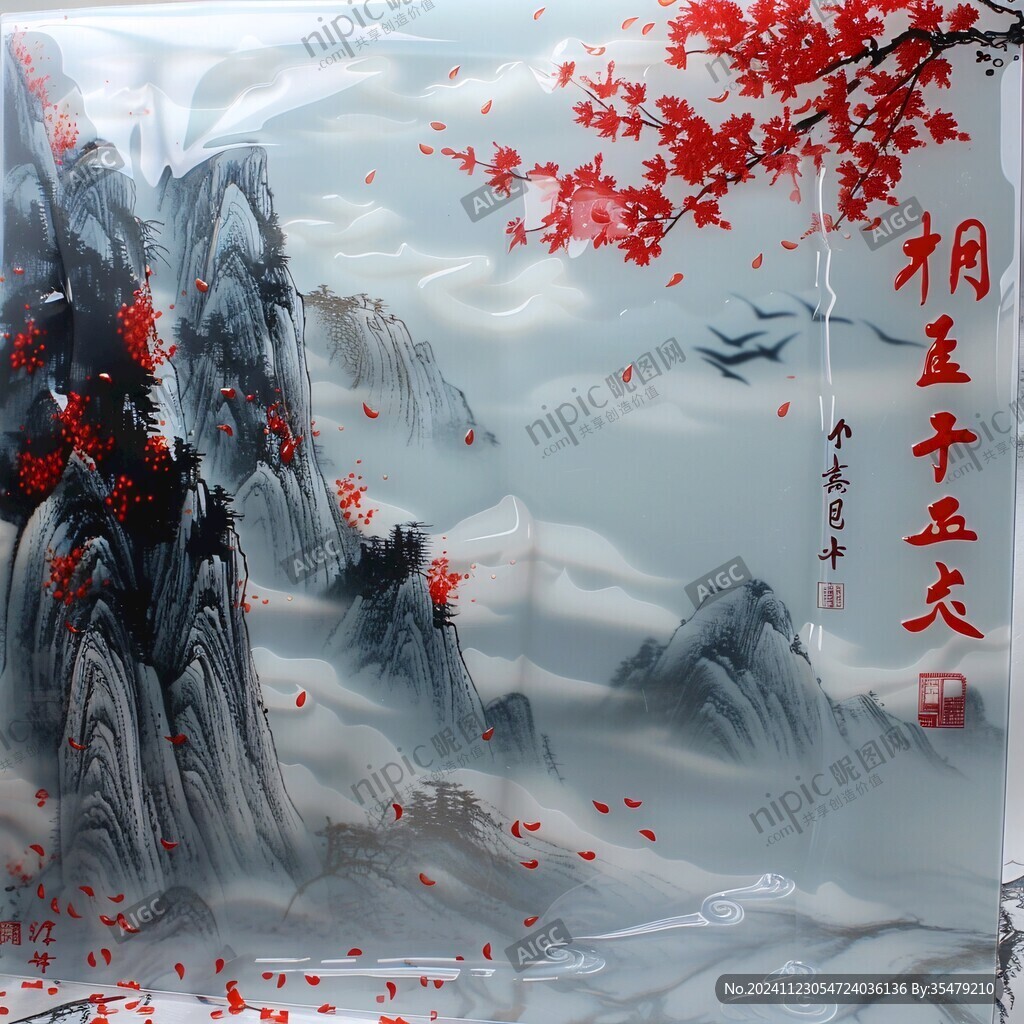 亚克力雕刻风景