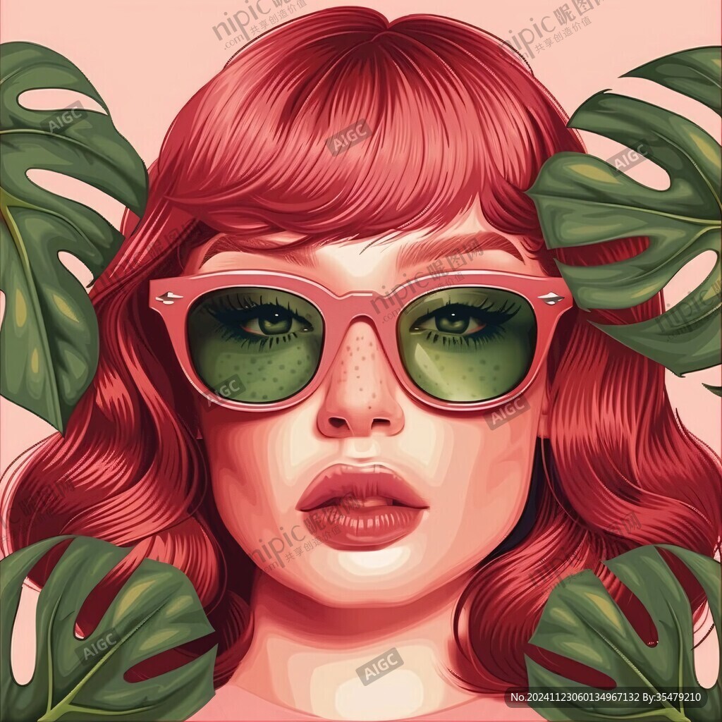 墨镜人物插画