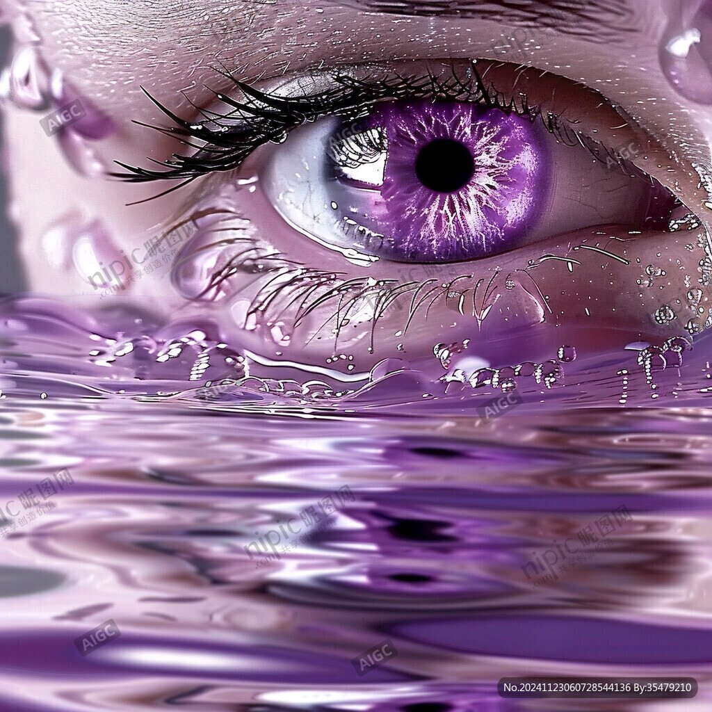 紫色眼睛画