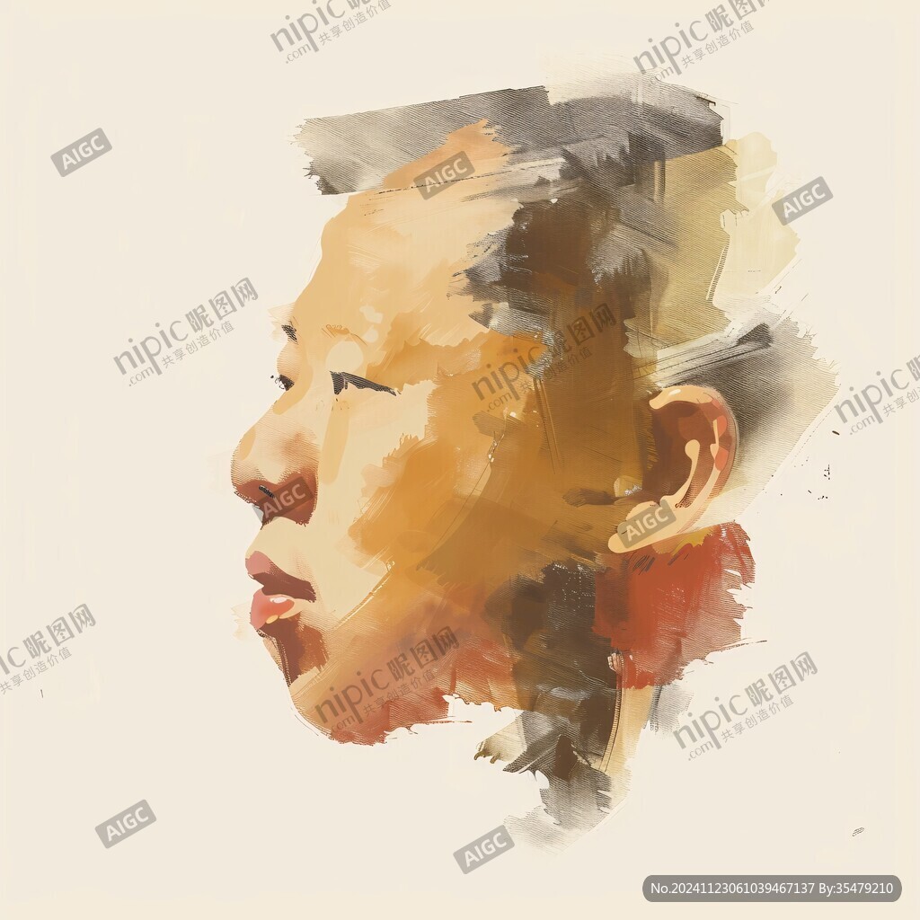 人脸色块拼接装饰画