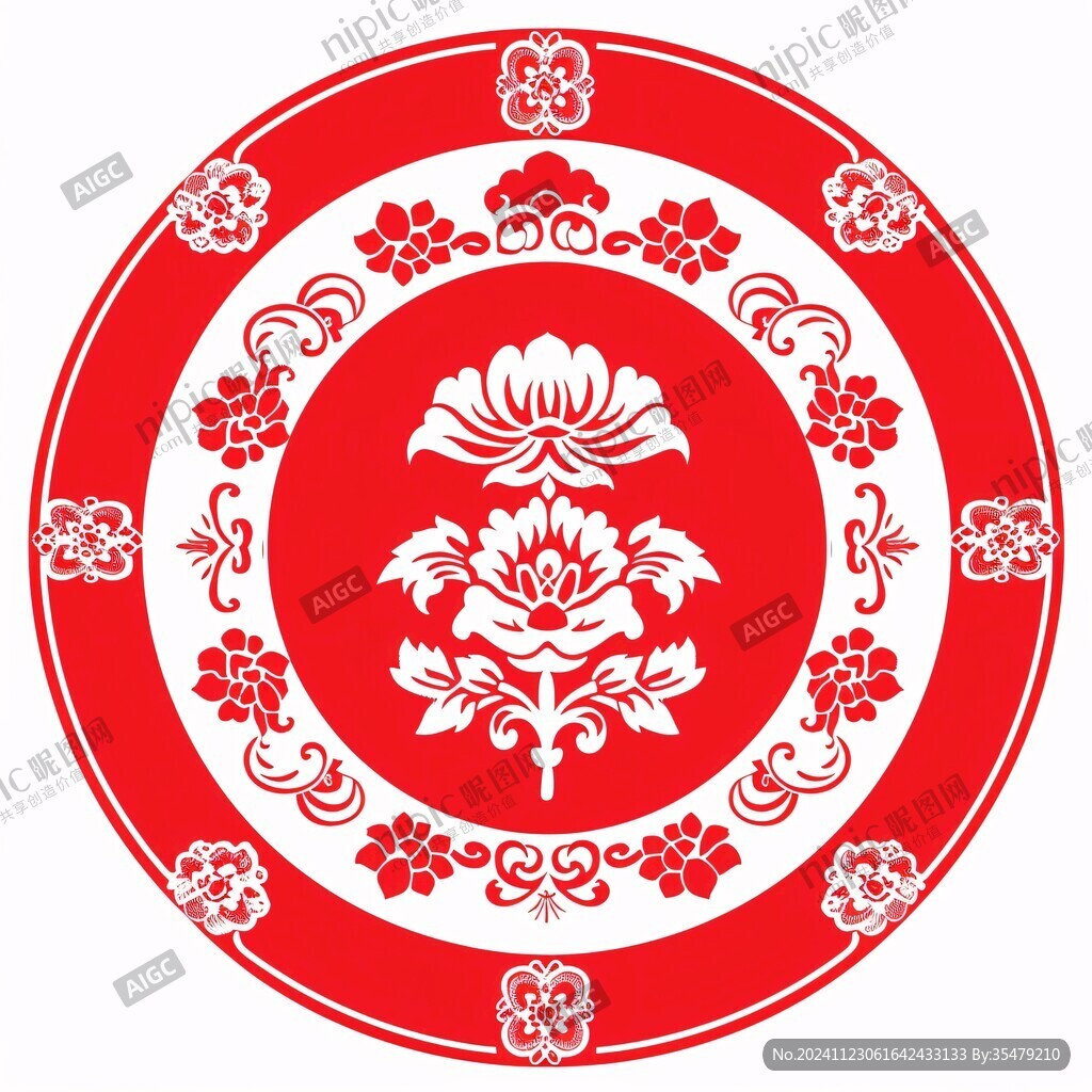 红色圆形花纹