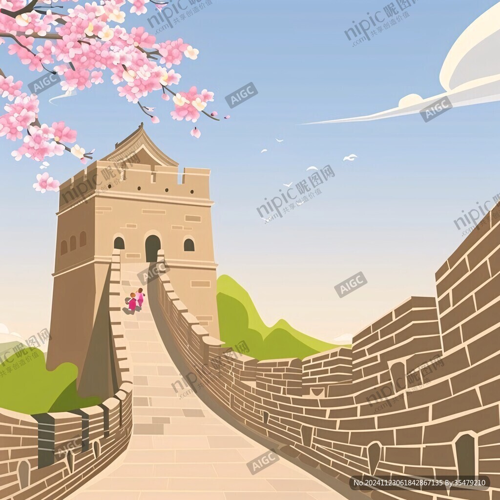 长城风景插画