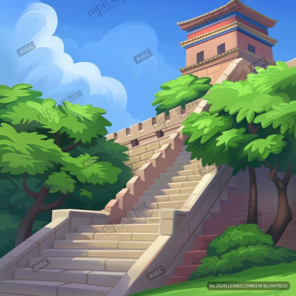 长城风景插画