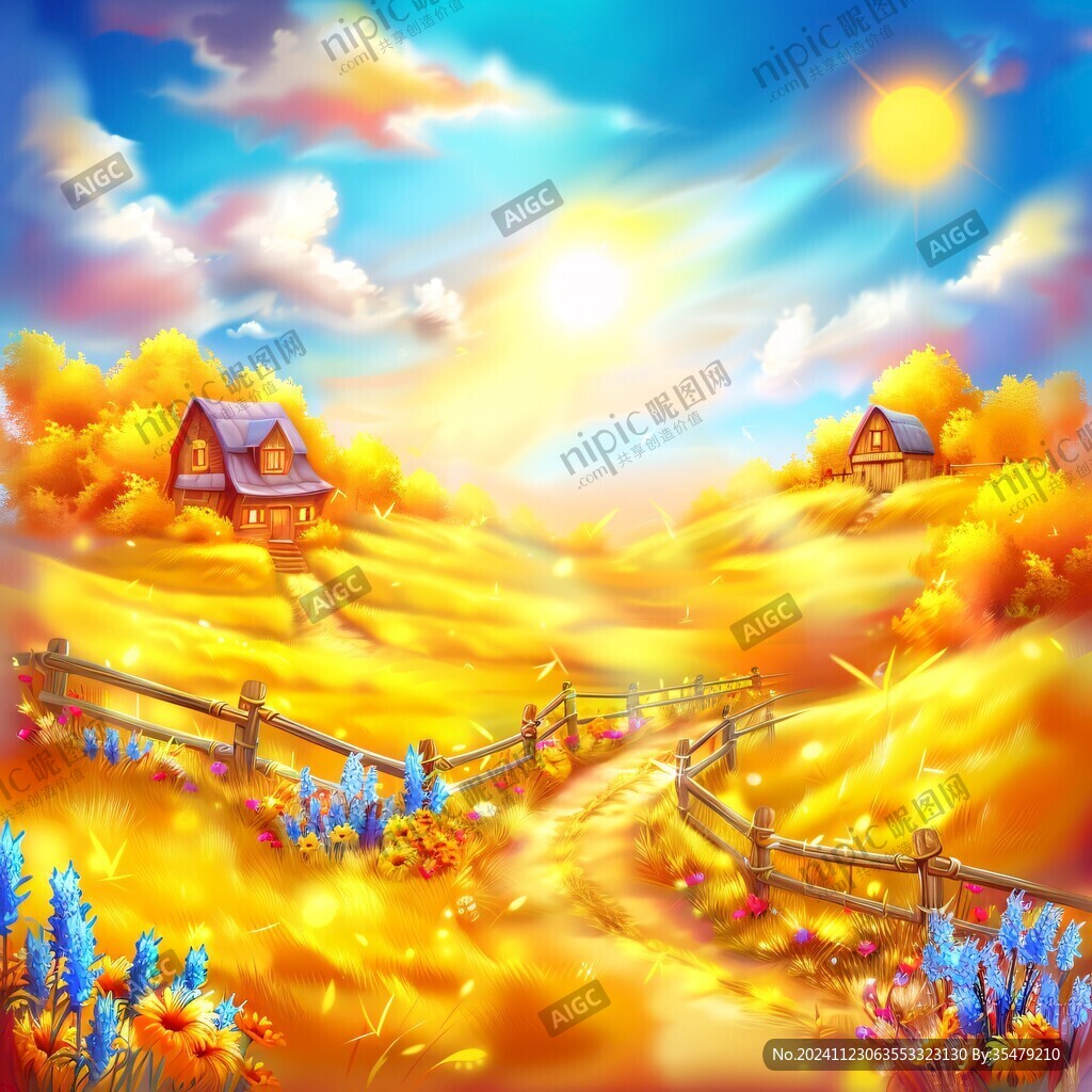 金秋风景插画