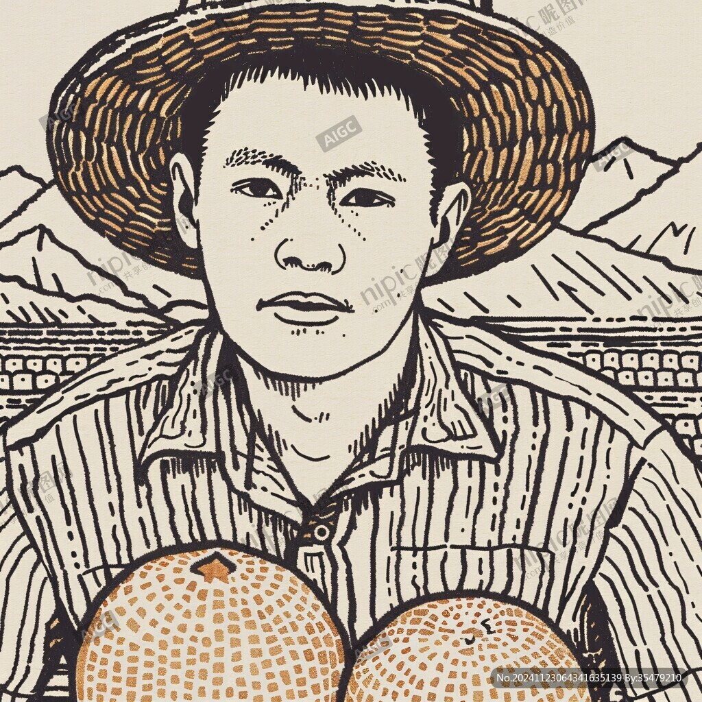 赣南脐橙包装插画