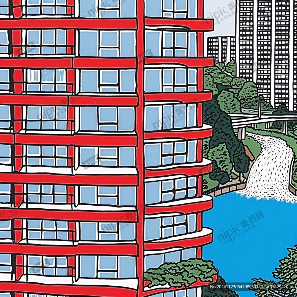楼群装饰画