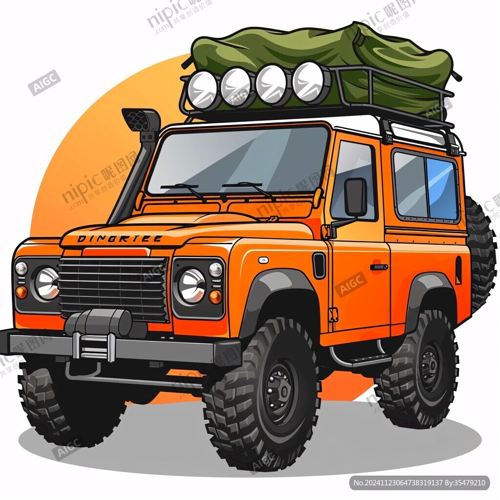 橙色越野车