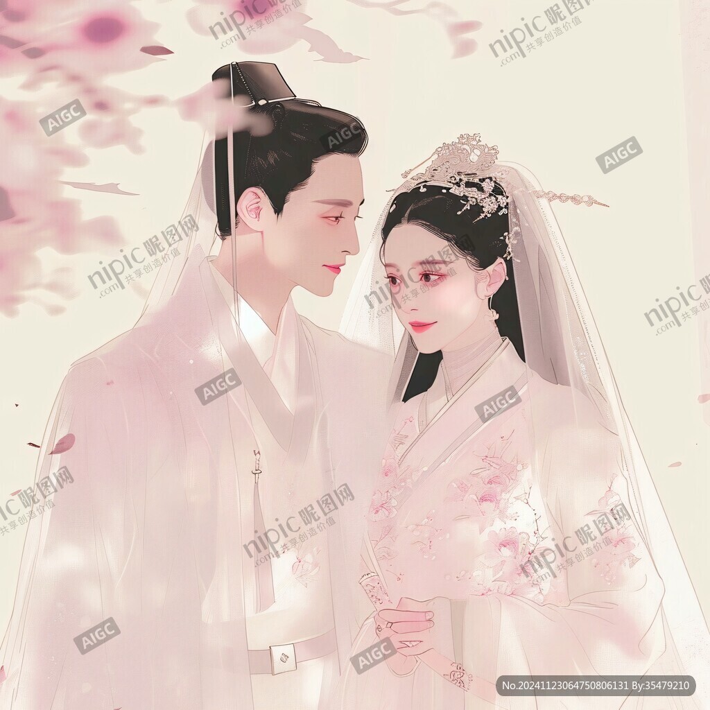 结婚照插画