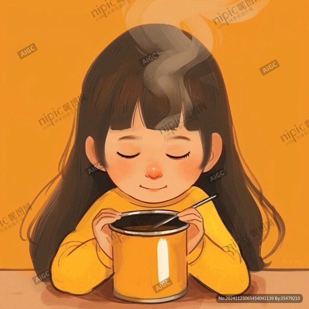 喝奶茶的女孩