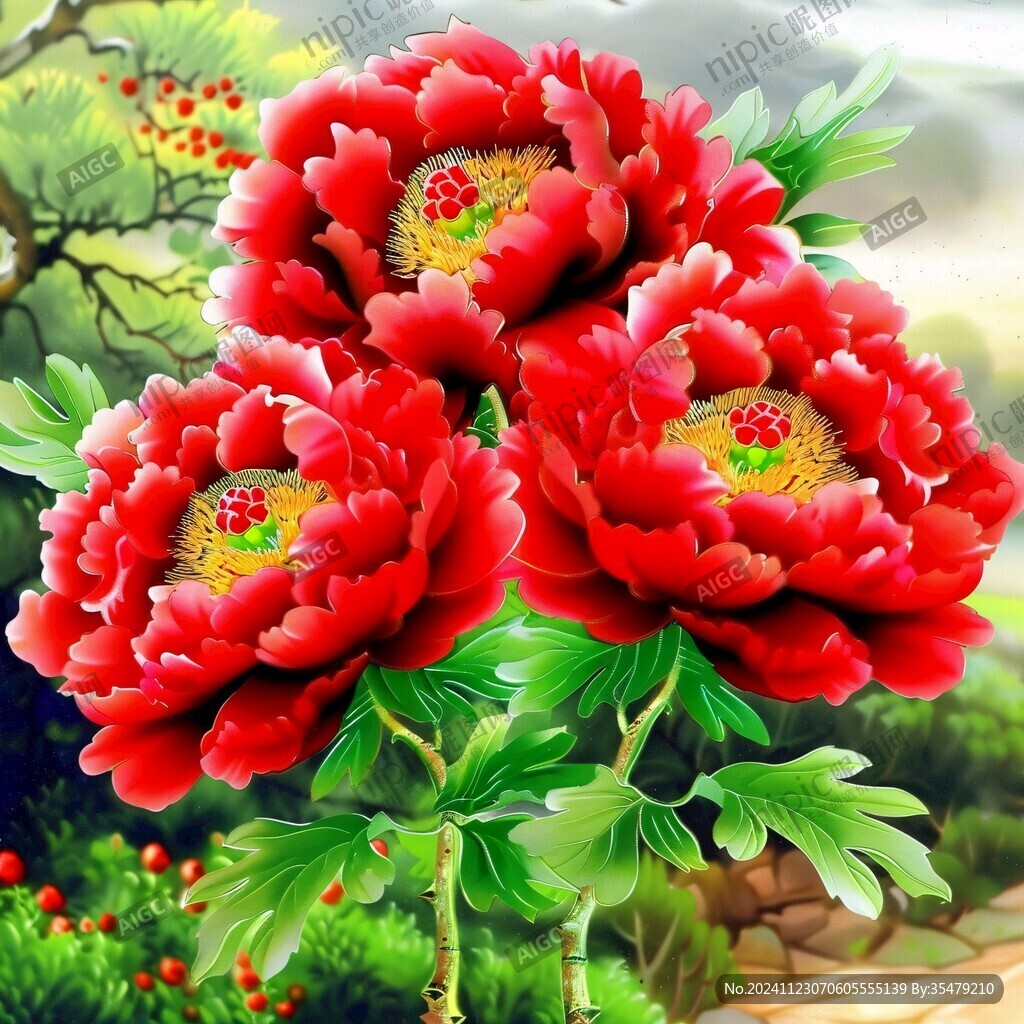 3d牡丹花
