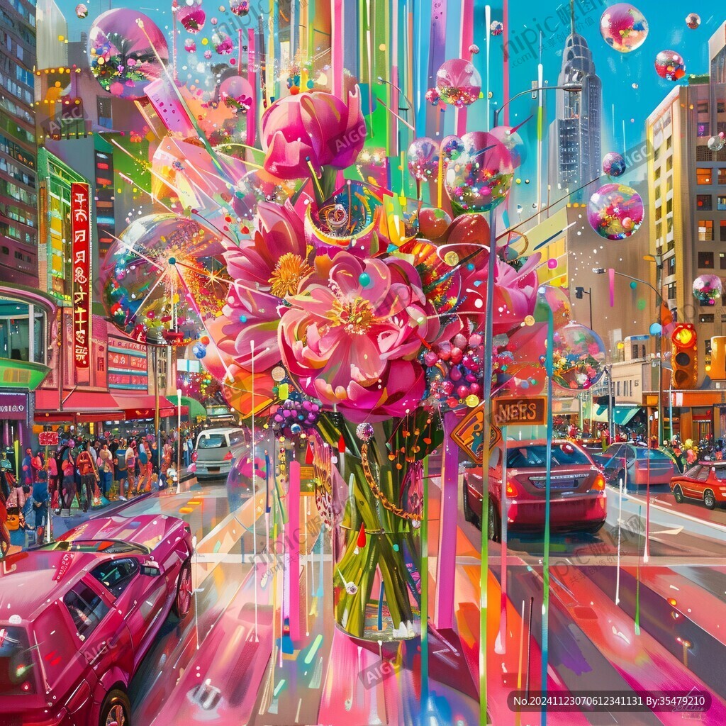 时代广场城市插画素材