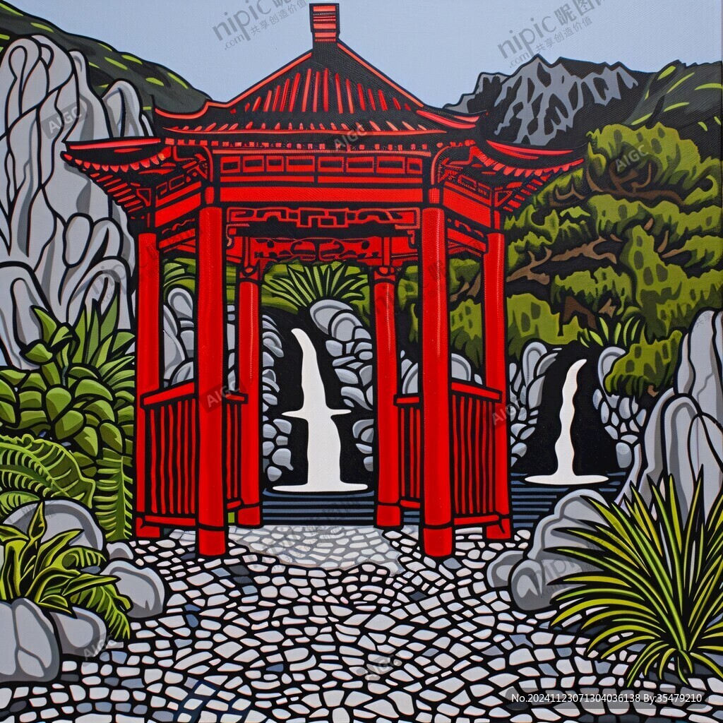 凉亭插画