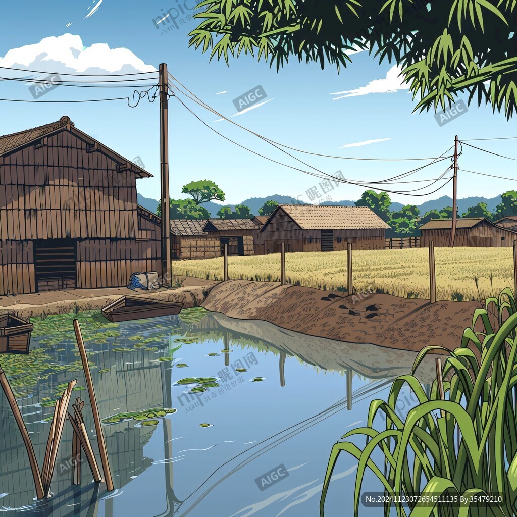 乡村场景插画