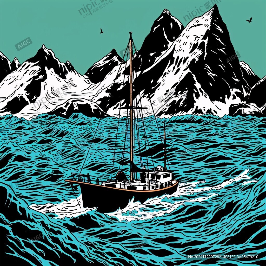 乘风破浪包装插画