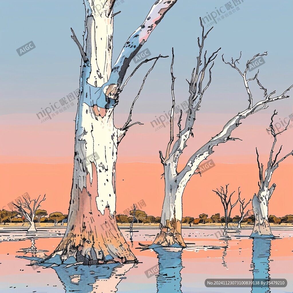 胡杨林插画
