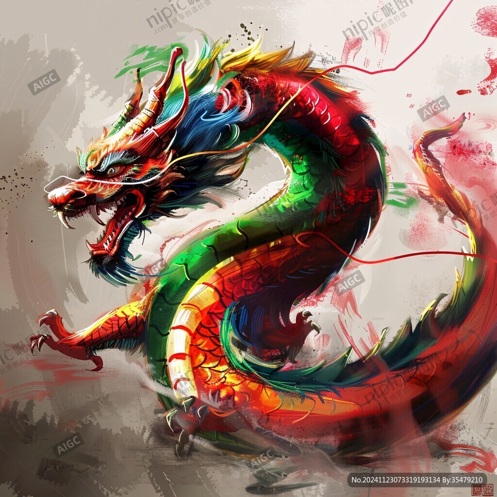 插画龙年插画