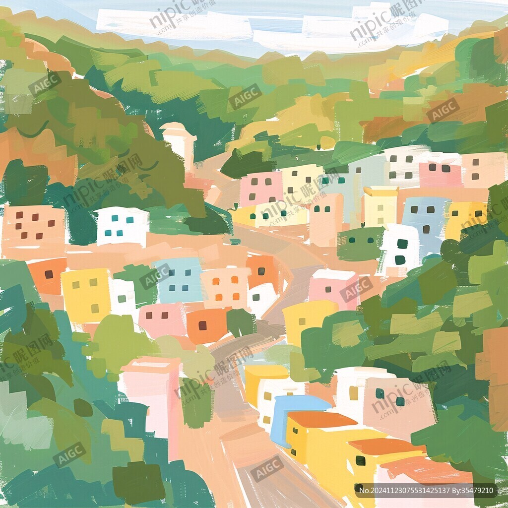 山村插画